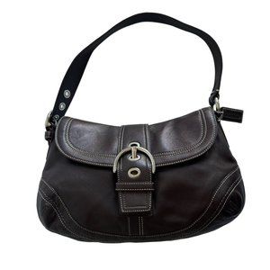 Authentic Vintage Coach Dark Brown Leather Soho Hobo Handbag F10910 Western